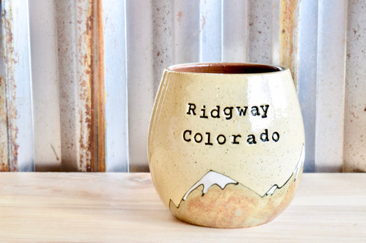 Ridgway Colorado Heart Mountain Wine Tumbler