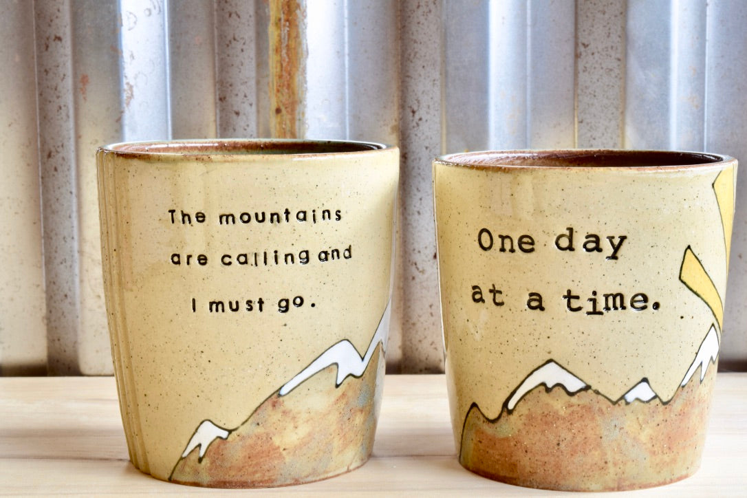 One Day at a Time Sunrise Mountain Tumbler