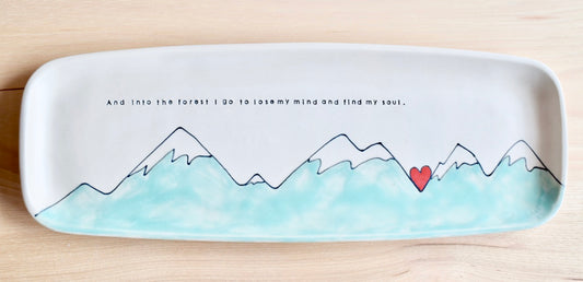 Muir Find My Soul Seafoam Mountains Serving Plate