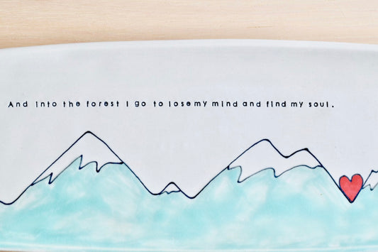 Muir Find My Soul Seafoam Mountains Serving Plate