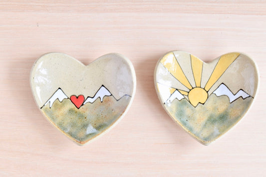 Heart Shaped Mountain Sunrise Ring Dish