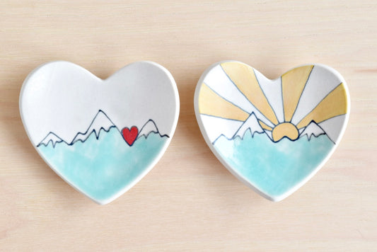 Seafoam Mountain Heart Ring Dish