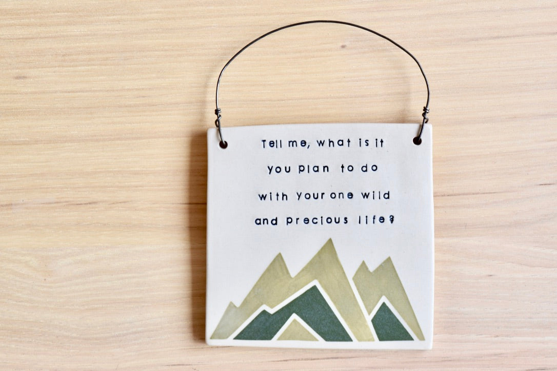 Mary Oliver Mountain Wall Plaque