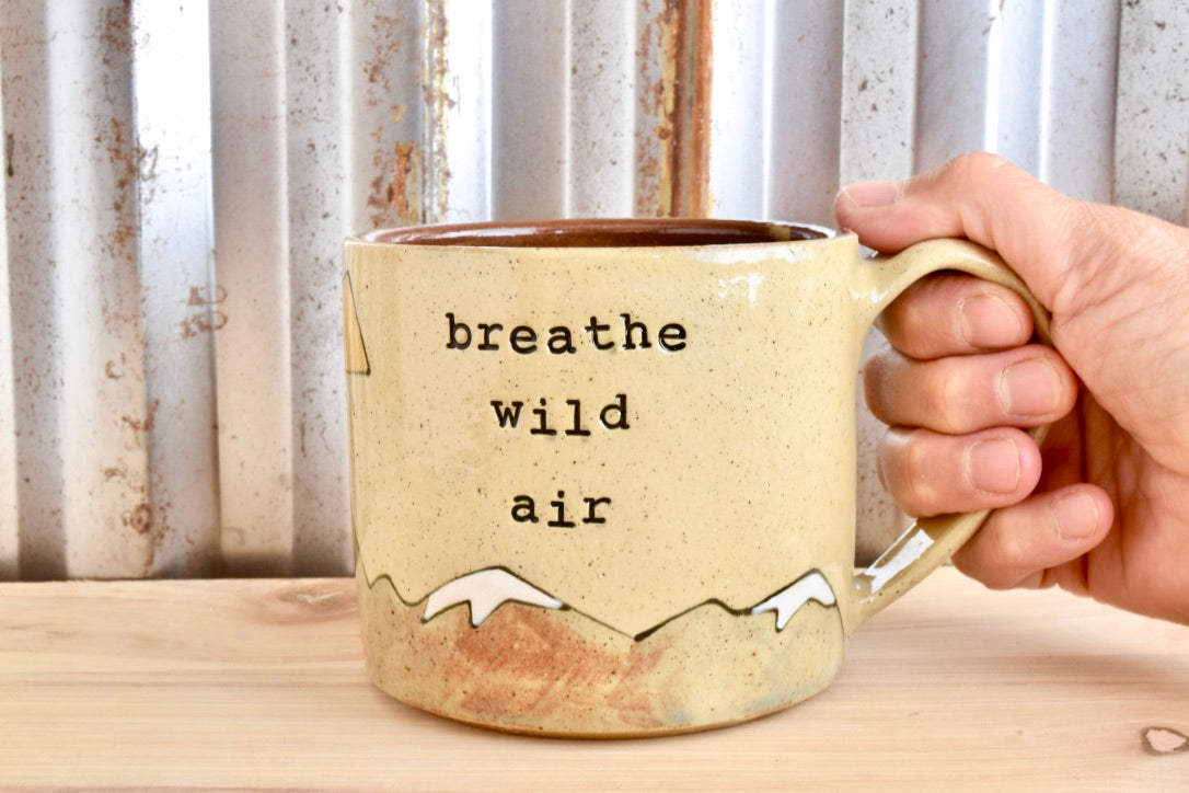 Breathe Wild Air Mountain Sunrise Mug