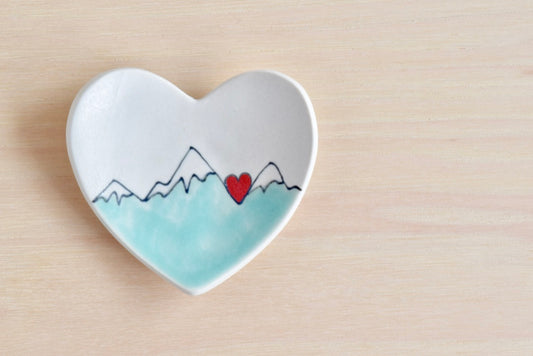 Seafoam Mountain Heart Ring Dish